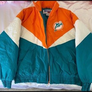 Dolphins Oversized Vintage Puffer Jacket